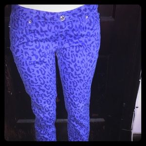 Blue Cheetah Print Jeans